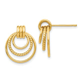 14k Polished and Textured Fancy Post Earrings